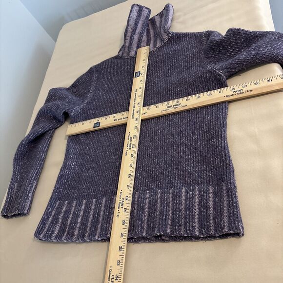 Paraphrase Women Sweater M Turtleneck Purple Long Sleeve Cropped 100% Lambwool - Picture 8 of 10